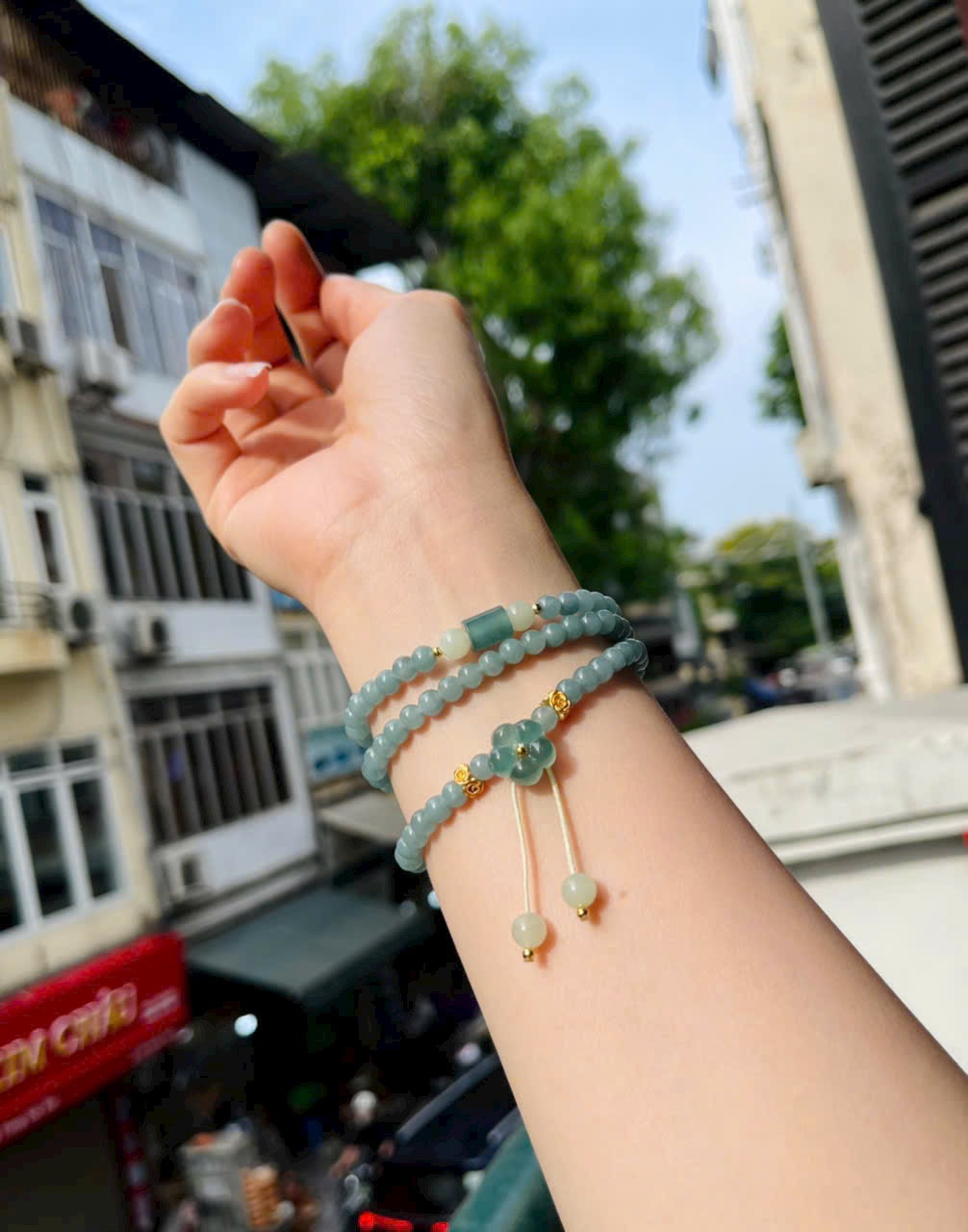 Ngọc Hoà Điền mix charm bạc xi vàng