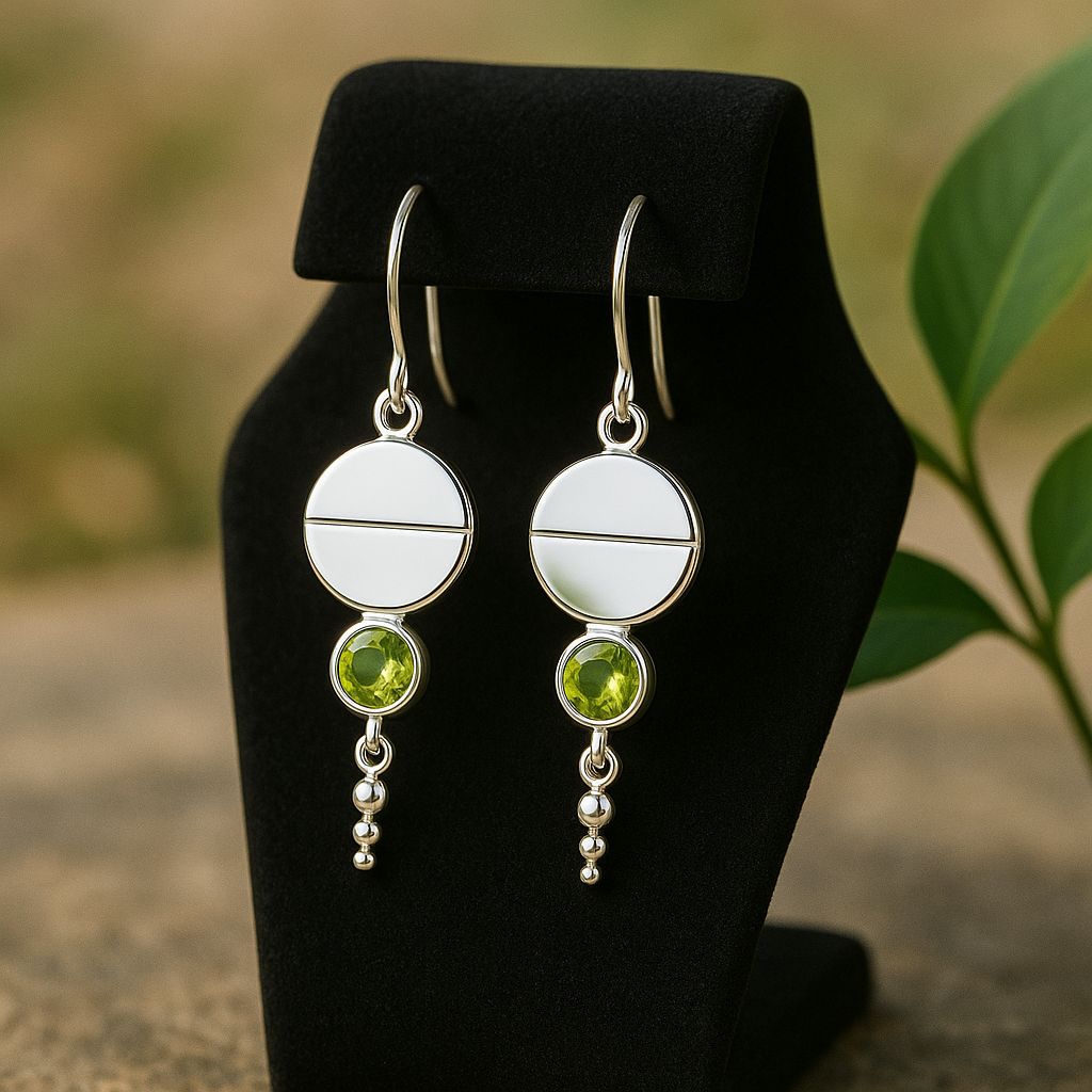 Bông tai bạc "Ánh sáng thức tỉnh" – đá peridot