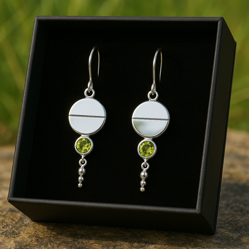 Bông tai bạc "Ánh sáng thức tỉnh" – đá peridot