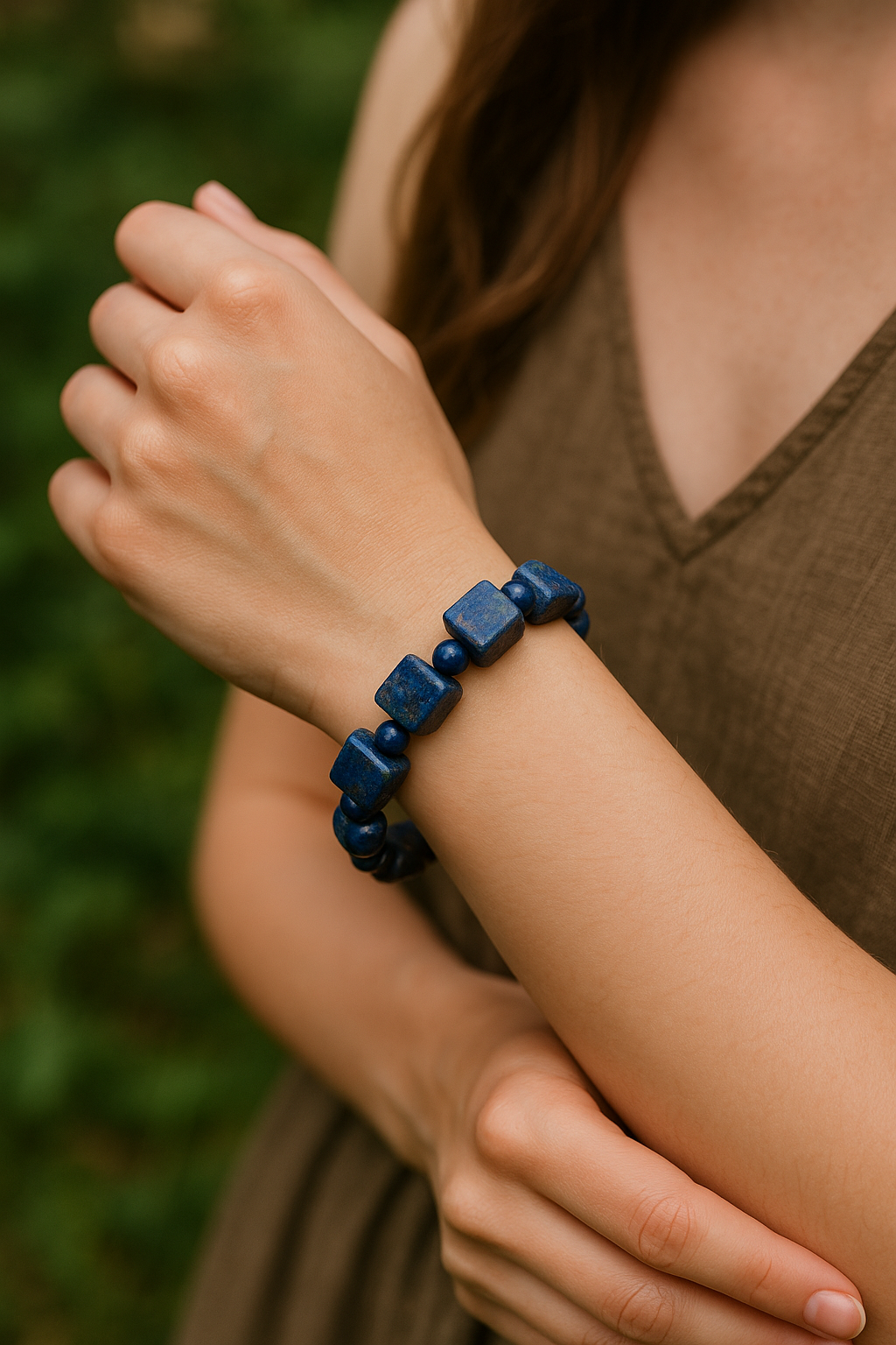 Vòng tay Lư Vuông Lapis Lazuli