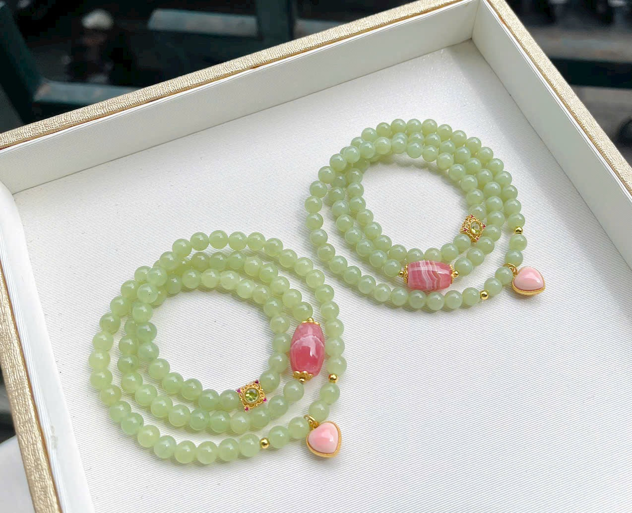 Ngọc Hoà Điền mix charm bạc xi vàng